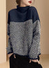 Lilyluxe® Fashion Khaki Schildpad Hals Pullover S / Blauw A16